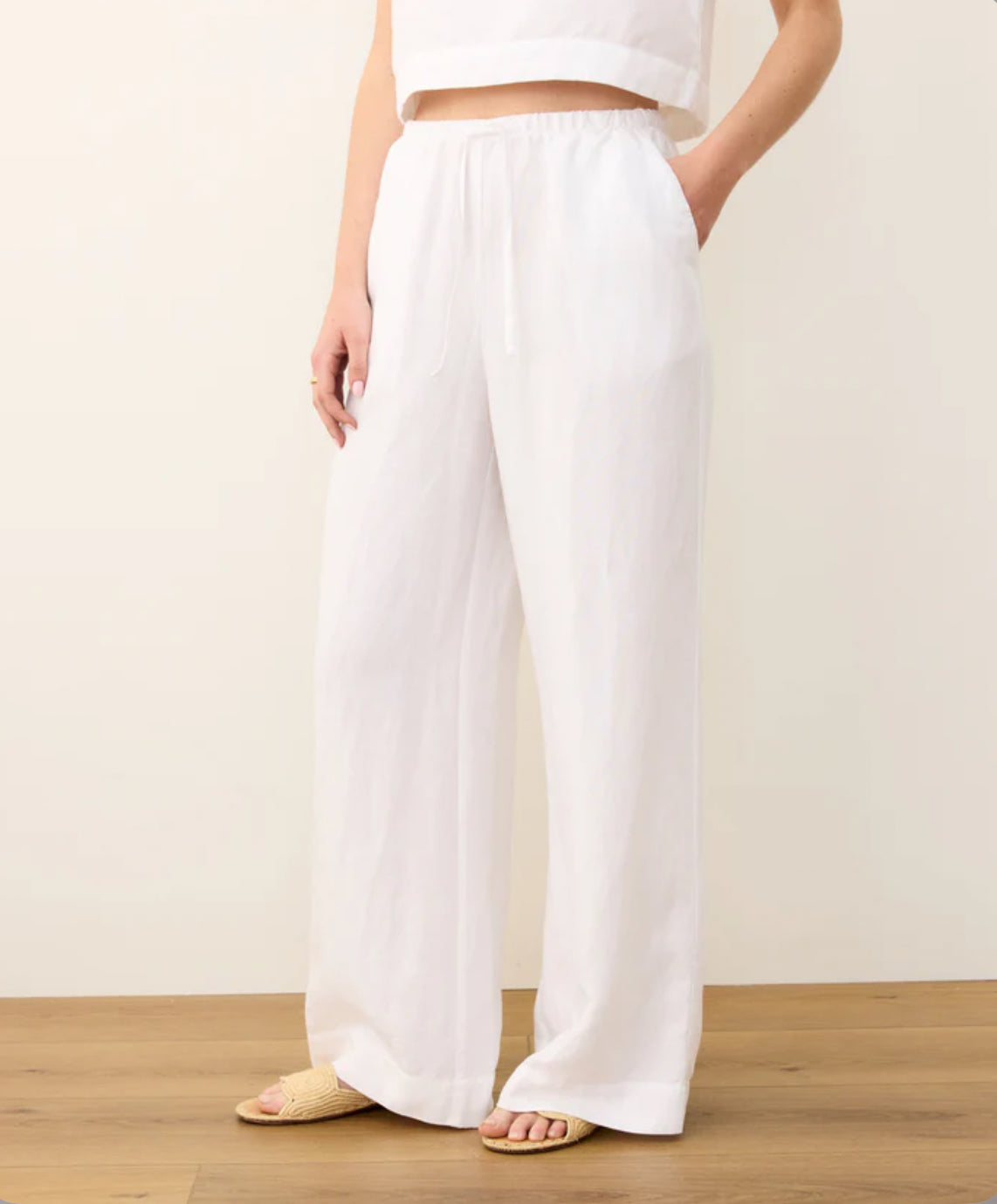 Marine Layer Linen Drawstring Wide Leg Pant
