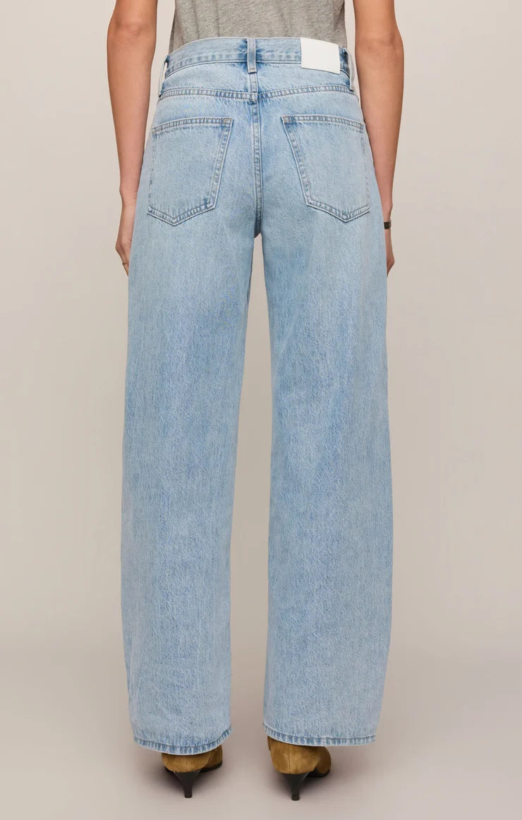 The Show Off High-Rise Bowed Denim - Indigo Bloom