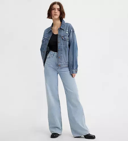 Levi's Ribcage Wide Leg Jeans - Far And Wide Light Wash