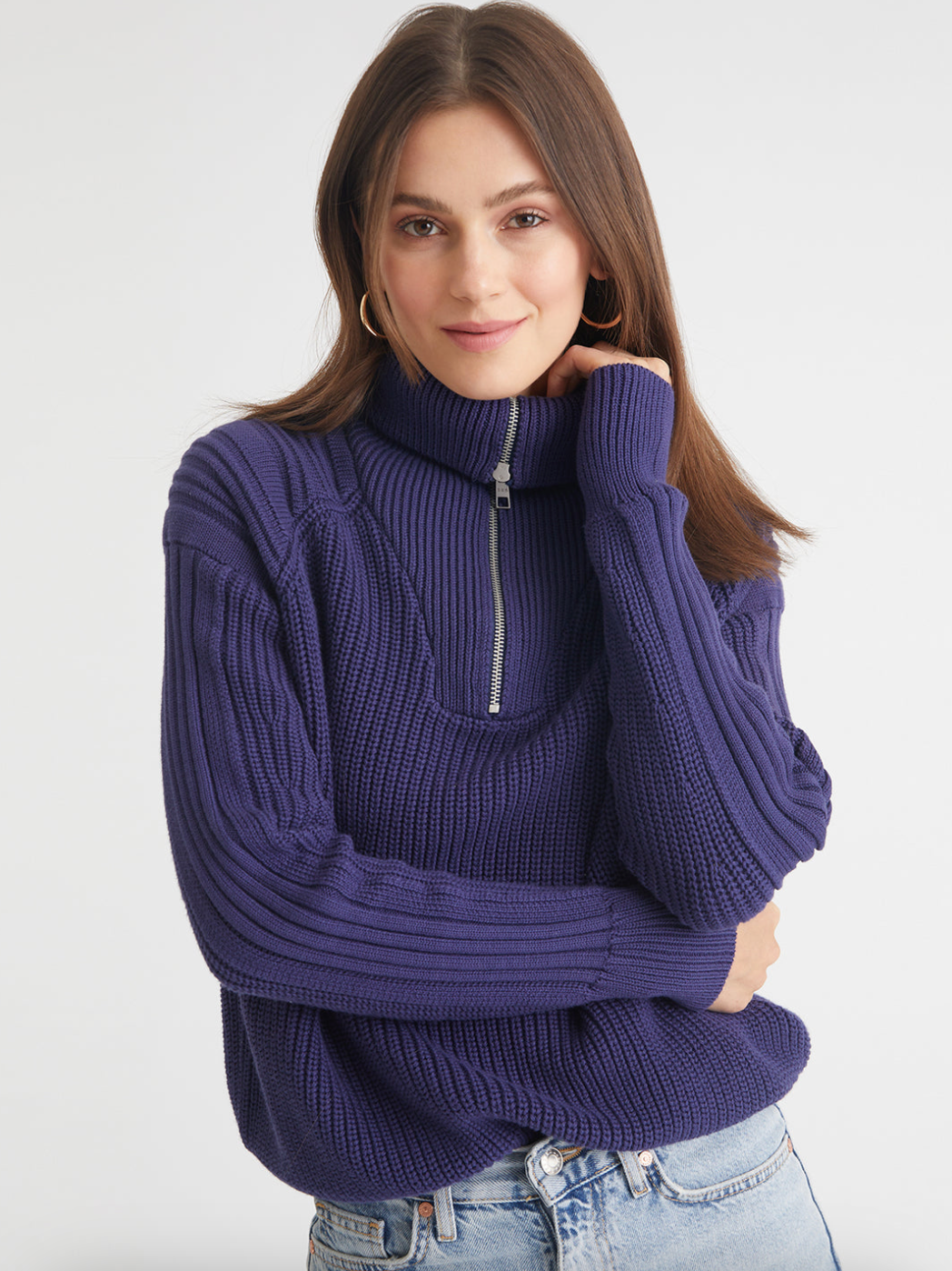 525 America Nina: 3/4 Zip Sweater – gilt+gossamer