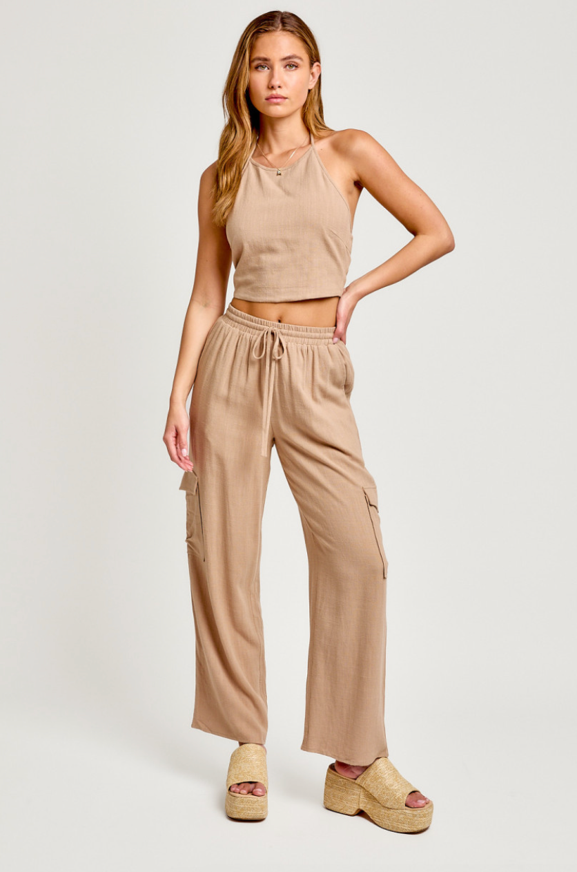 LELIS Talia Halter Top - gilt+gossamer