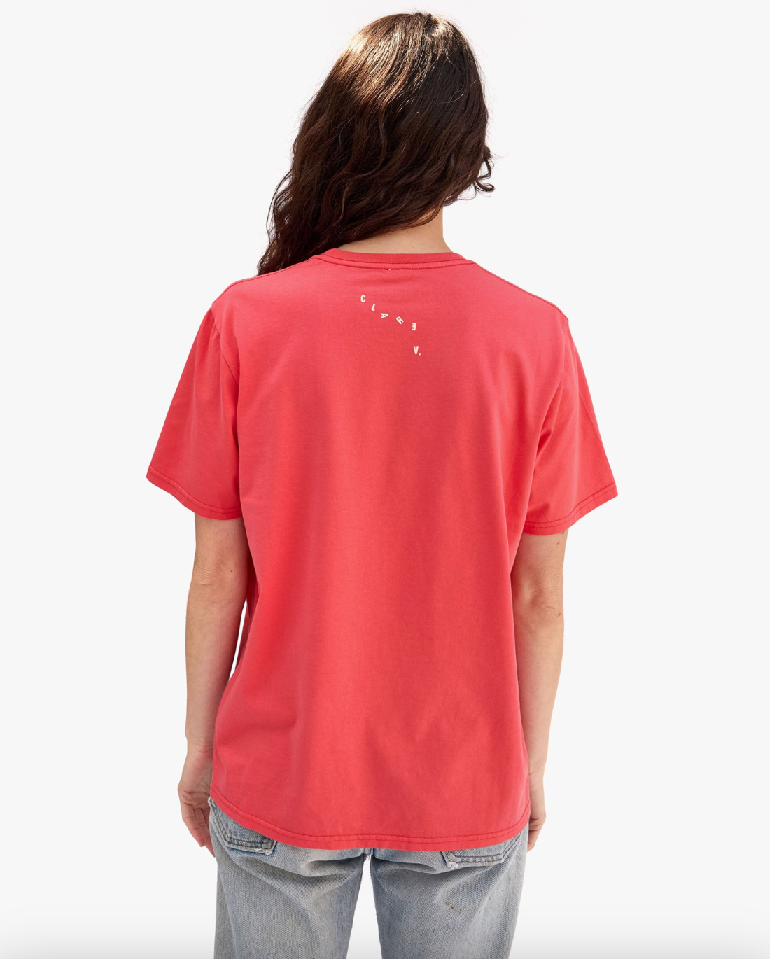 Clare V. Original Tee - Sunfaded Poppy w/ Cream Pas Mal - gilt+gossamer