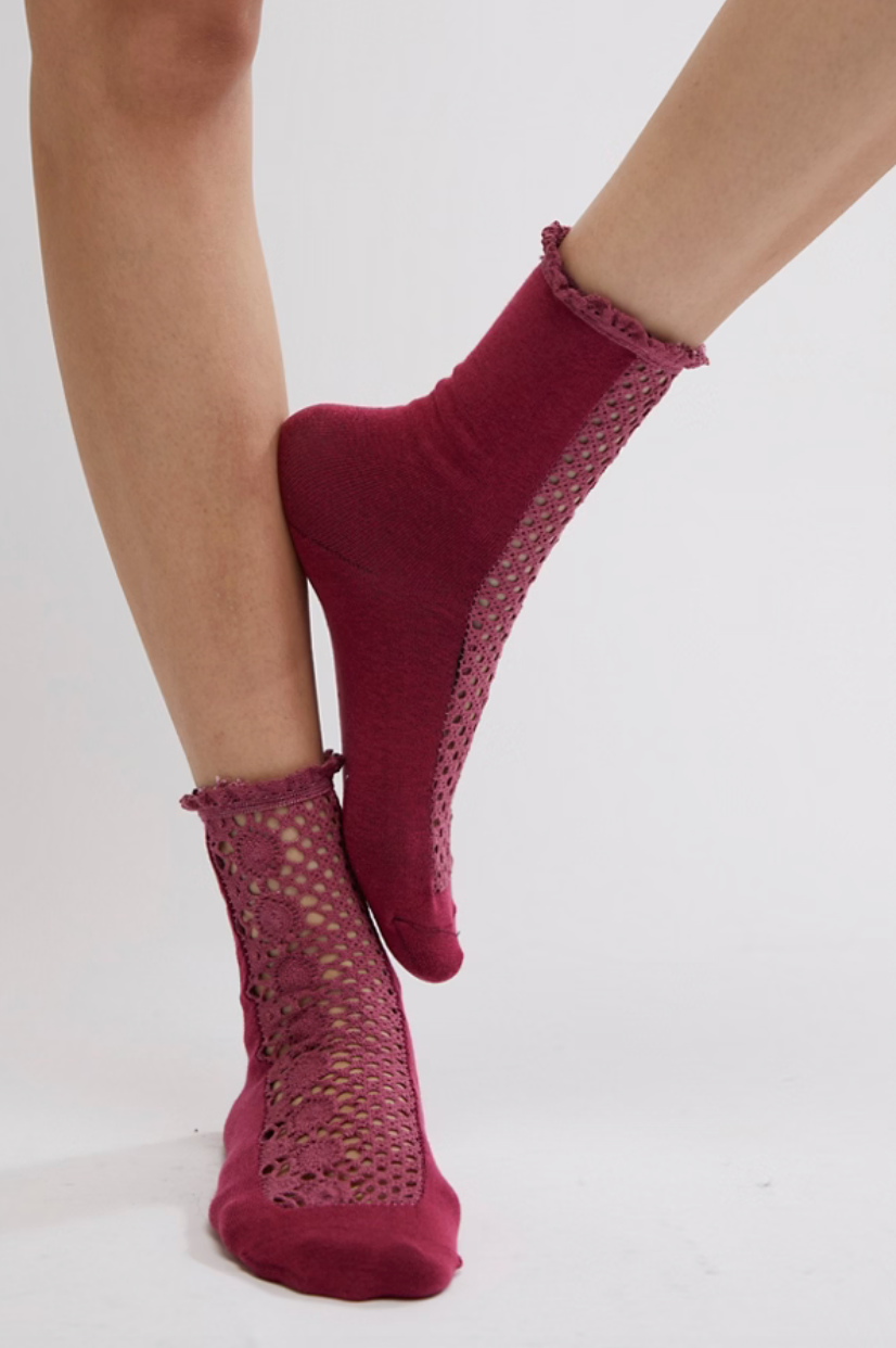 Free People Rubie Crochet Socks - gilt+gossamer