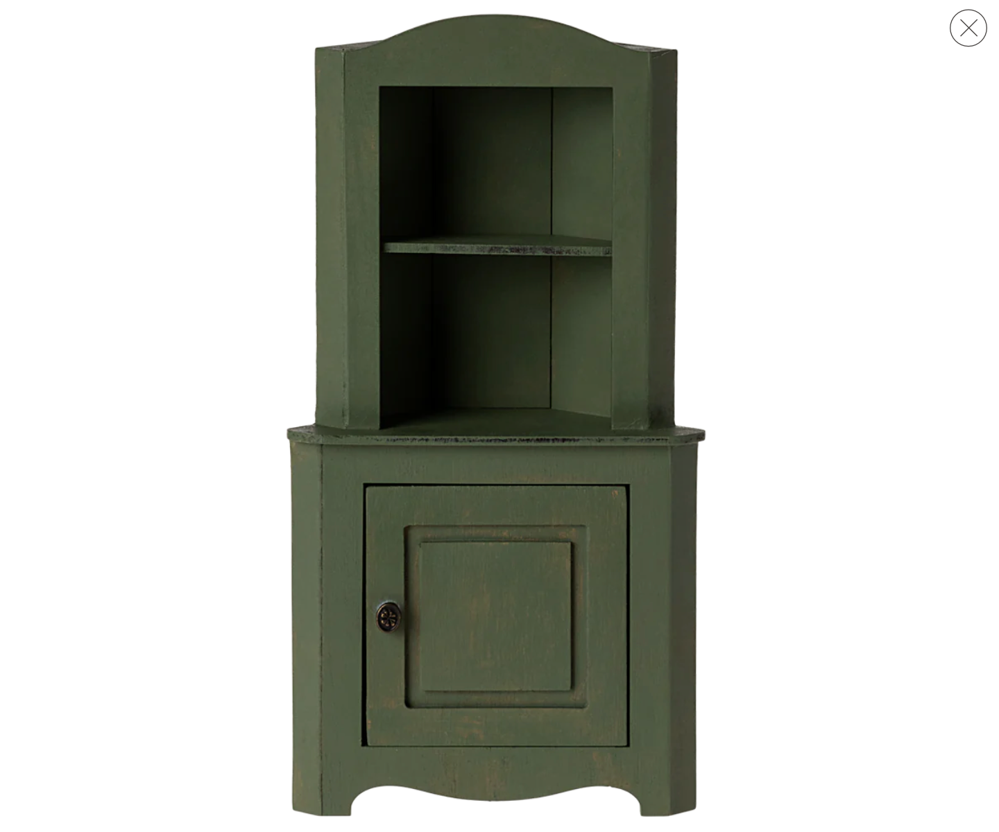 Maileg Corner Cabinet, Mouse - Dark Green - gilt+gossamer
