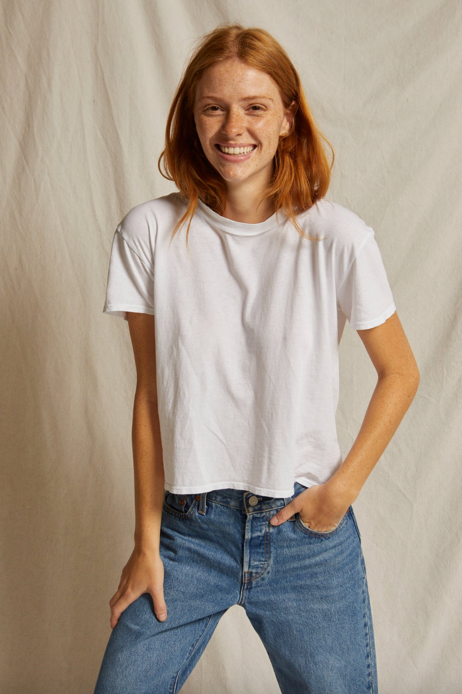 Perfect White Tee - Harley Cotton Boxy Crew Tee - White