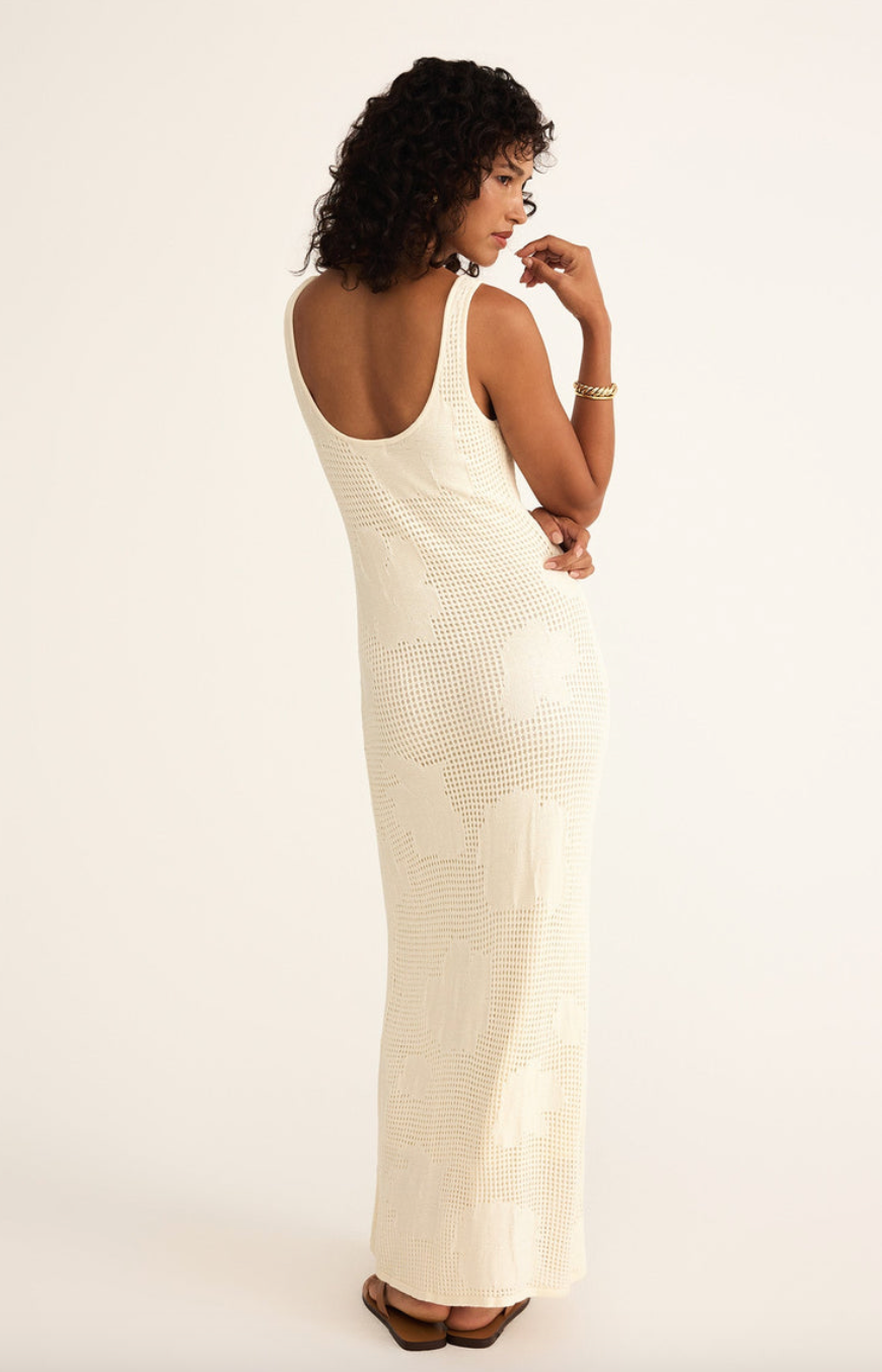 Praya Fleur Crochet Midi Dress