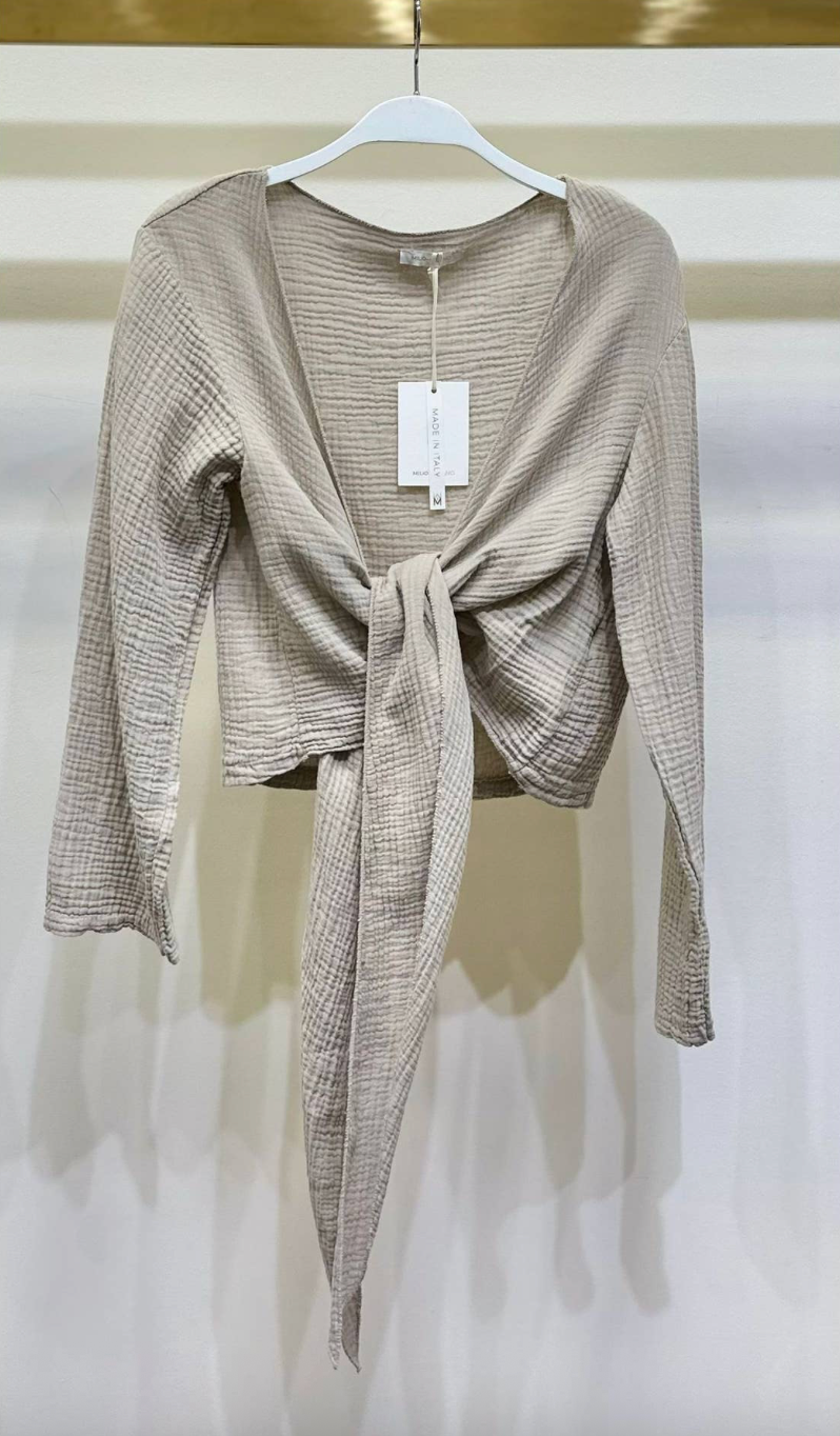 Milio Milano Cotton Tie-Front Top