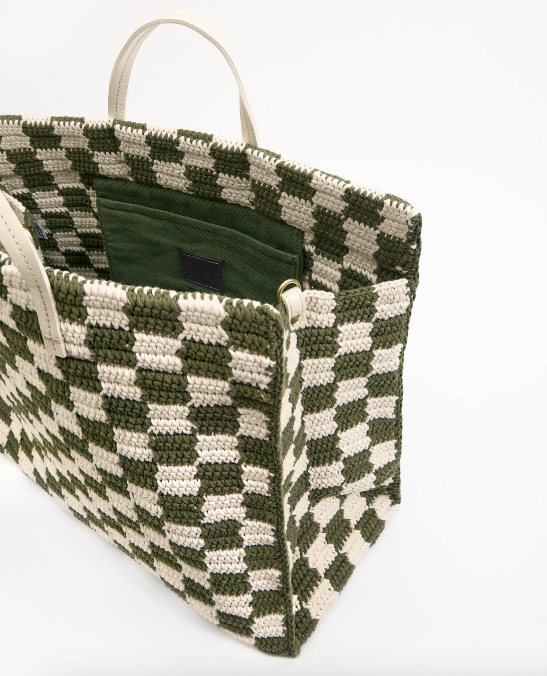 Clare V. Summer Simple Tote - Olive/Cream