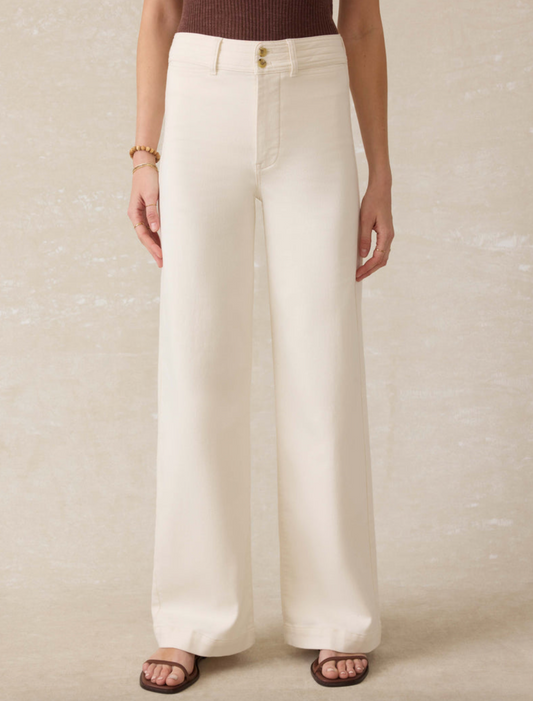 Faherty Stretch Terry Harbor Pant - Egret - gilt+gossamer