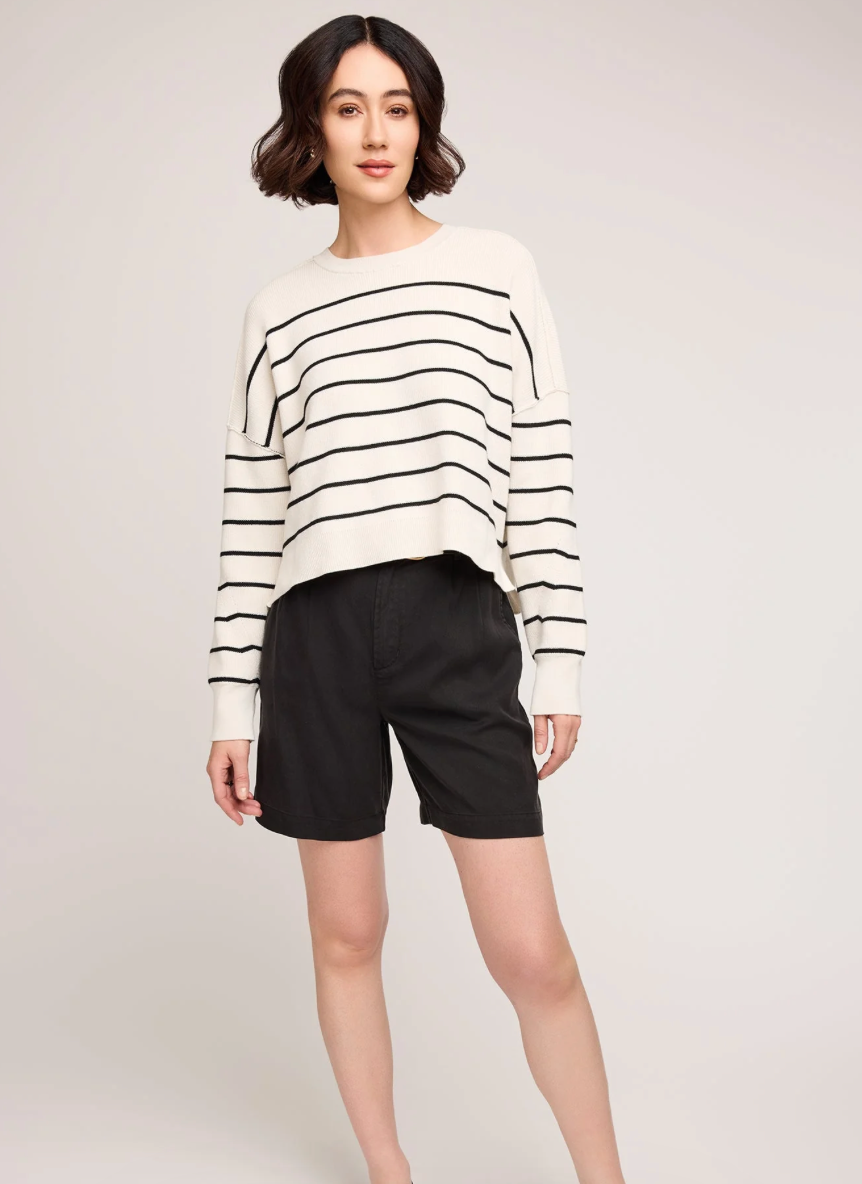 Echo Pullover Sweater - Black Stripe