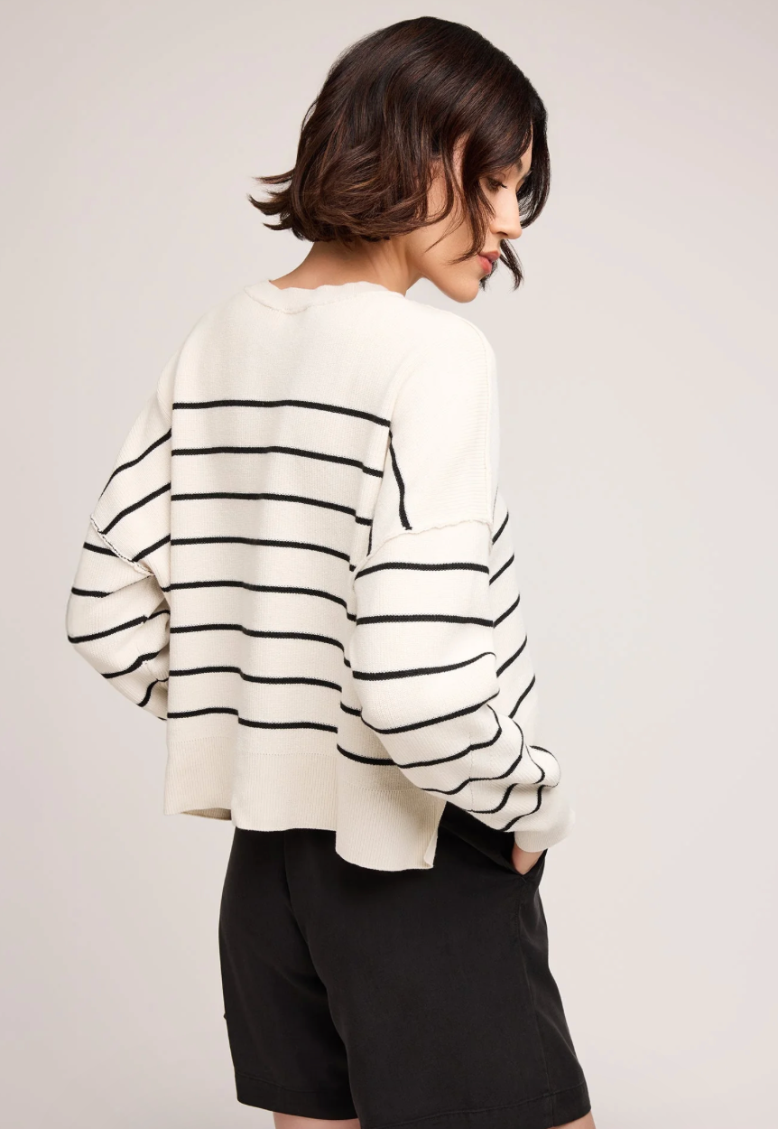 Echo Pullover Sweater - Black Stripe