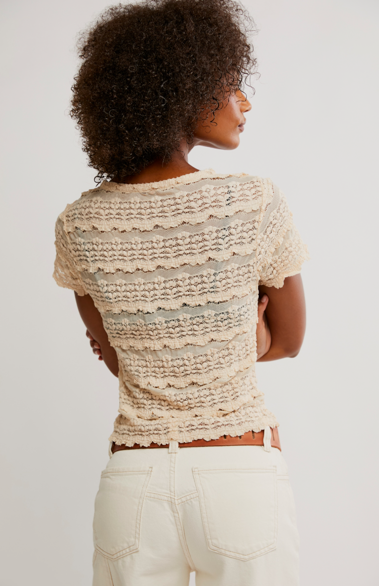 Angelina Lace Tee-Tea
