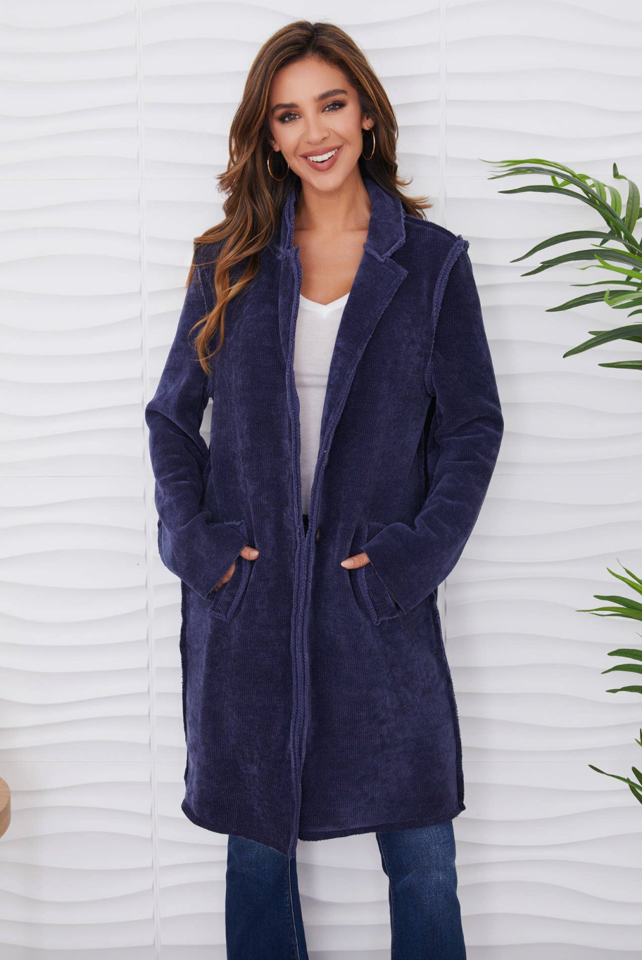 Milio Milano Cozy Corduroy Mid Length Coat