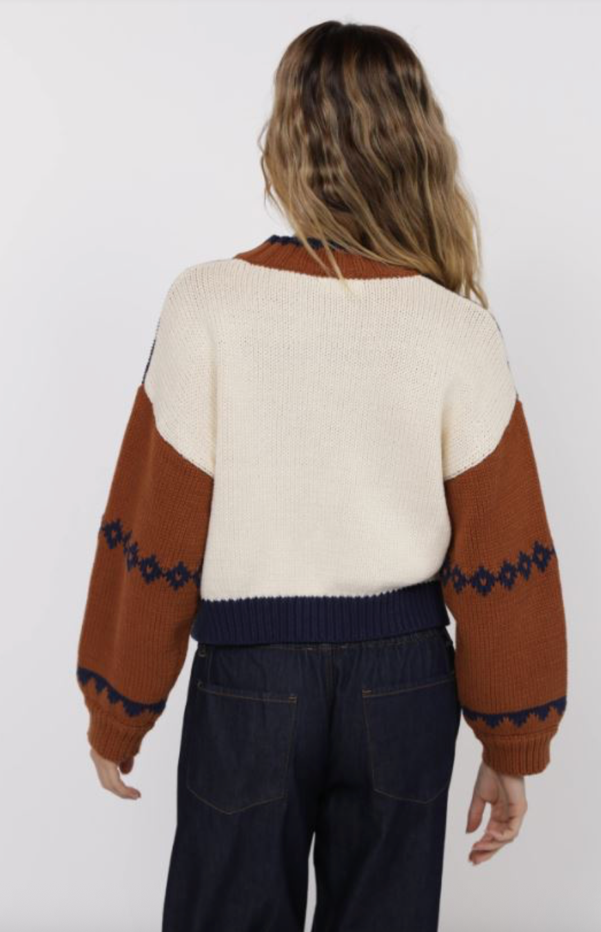 Sweet Rose Zip-Up Sweater