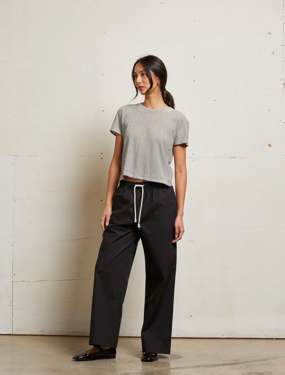 Perfect White Tee Harley - Ivory Black Stripe
