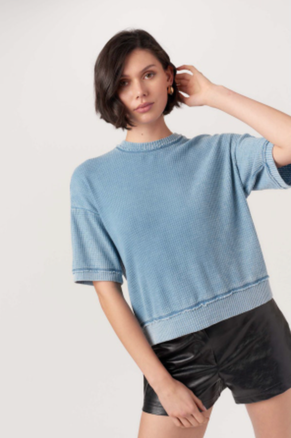 Sage Burnout Thermal Tee - Alpine Blue
