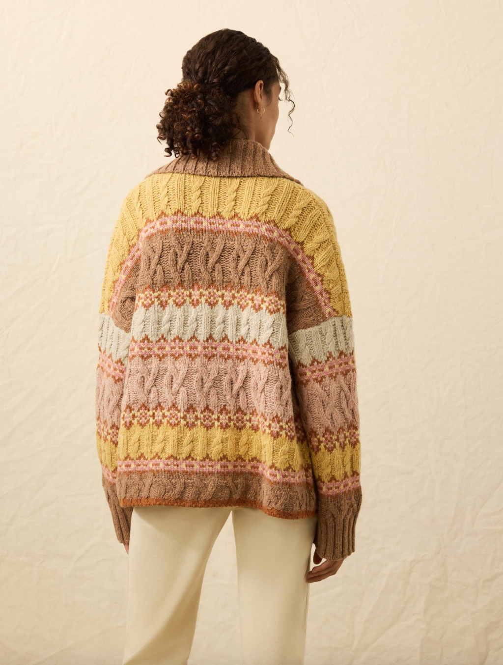 Faherty Highland Fairisle Cardigan - Lakeside Fairisle Haze
