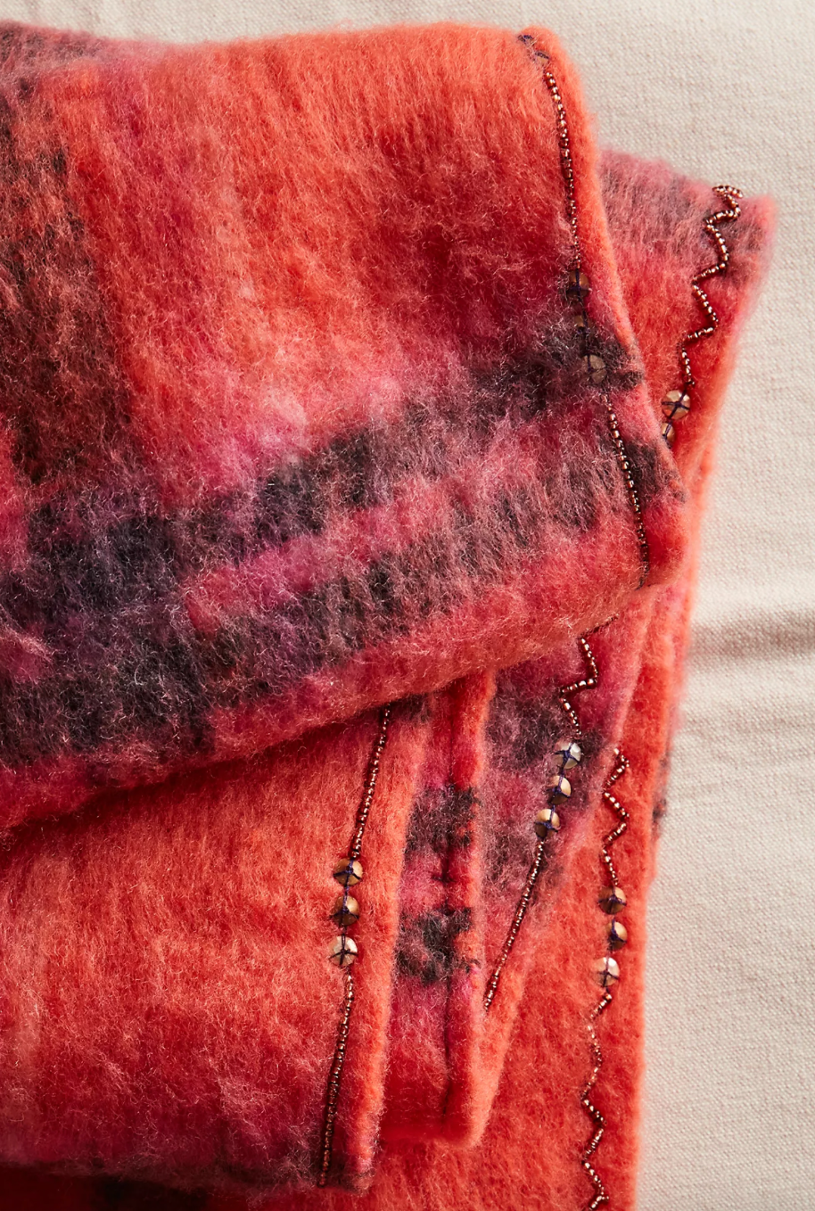 Free People Highland Plaid Skinny Scarf