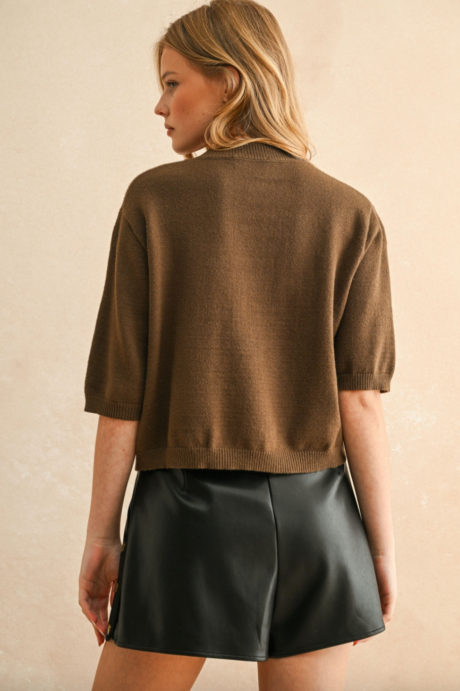 Miou Muse Short Sleeve Sweater Top