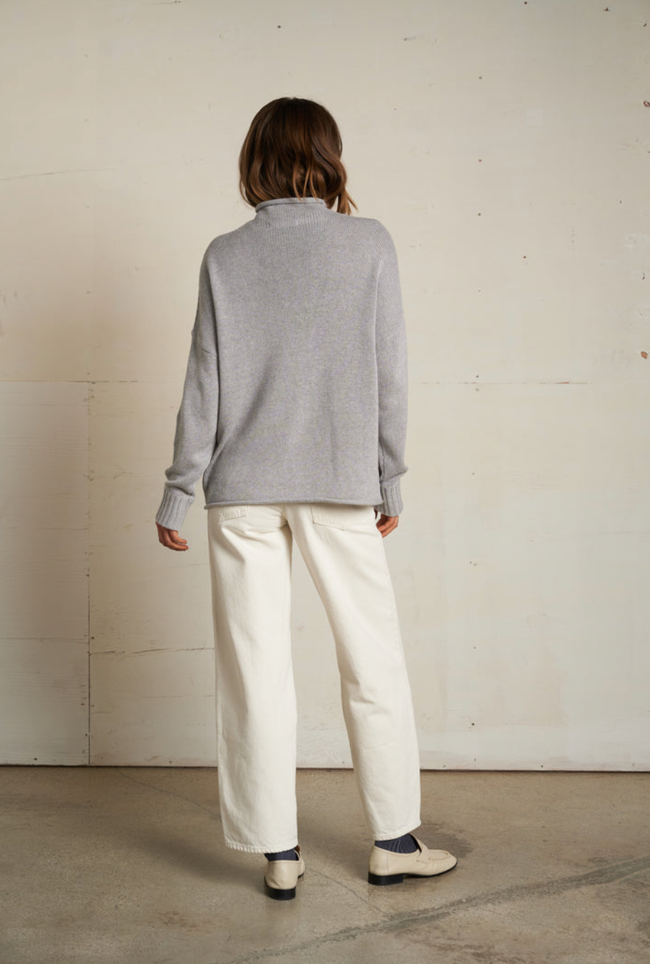 Perfect White Tee Nova Mock-Neck Sweater - Heather Grey