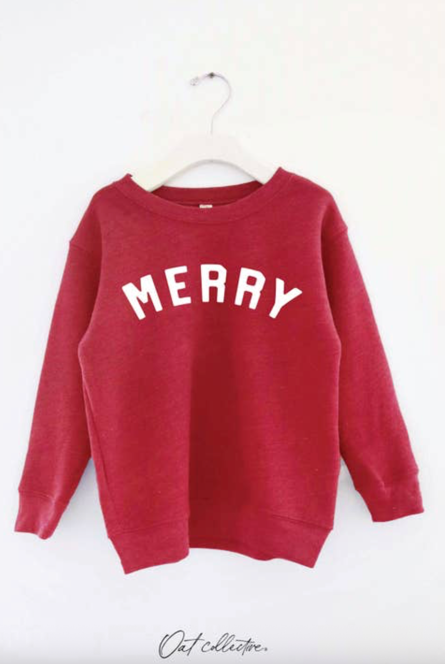 Oat Collective Merry Toddler Graphic Sweatshirt - gilt+gossamer