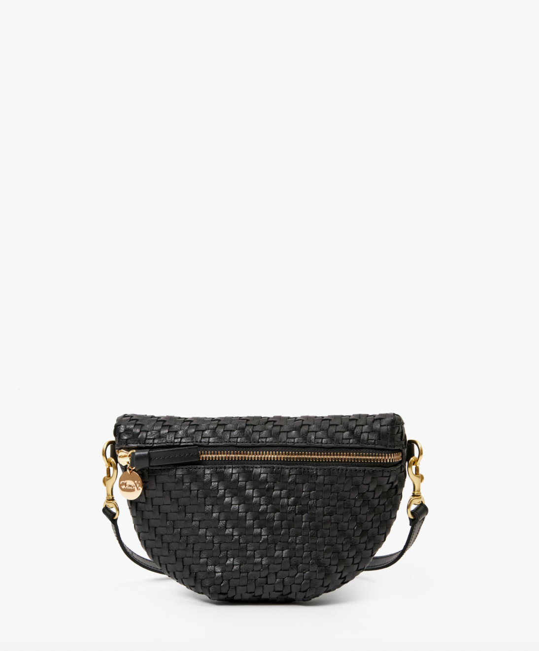 Clare V. Petite Fanny - Black Woven Zig-Zag