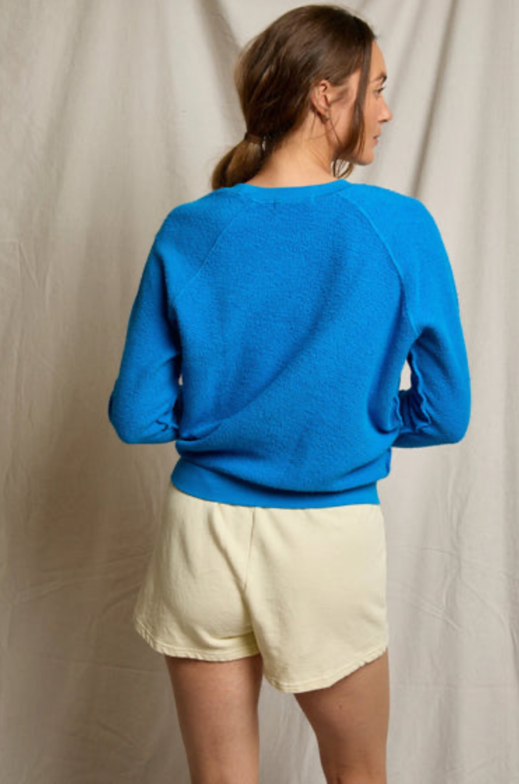 Perfect White Tee Ziggy Crew-Neck Sweatshirt - Cobalt - gilt+gossamer