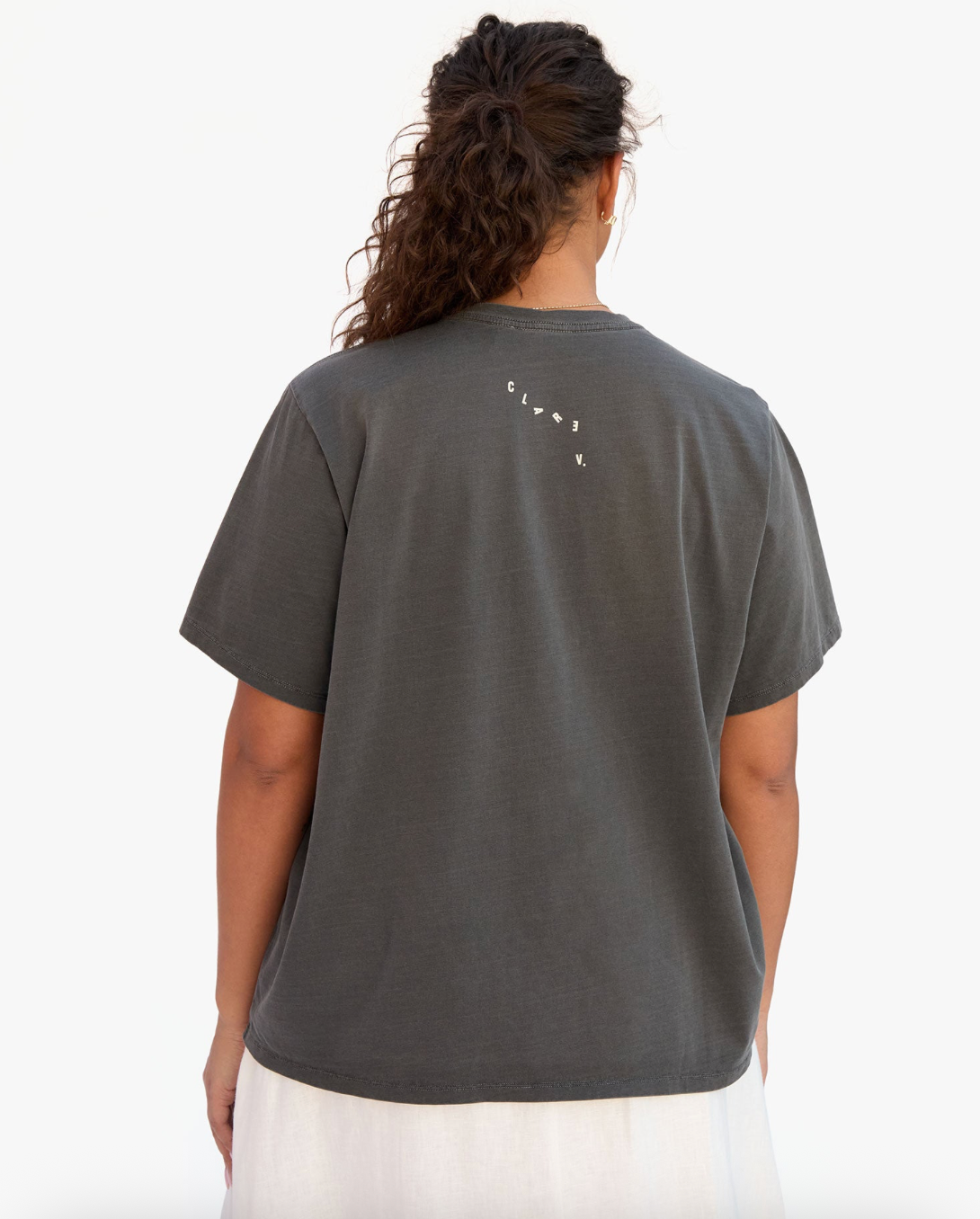 Clare V. Original Tee - Faded Black Excusez Moi - gilt+gossamer