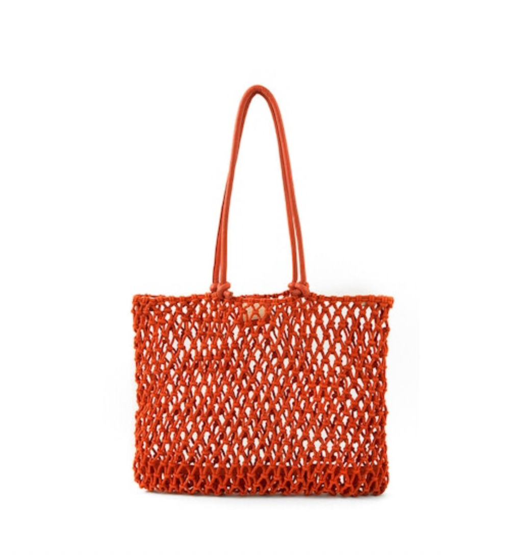 Clare V. Sandy Tote - Bright Poppy - gilt+gossamer