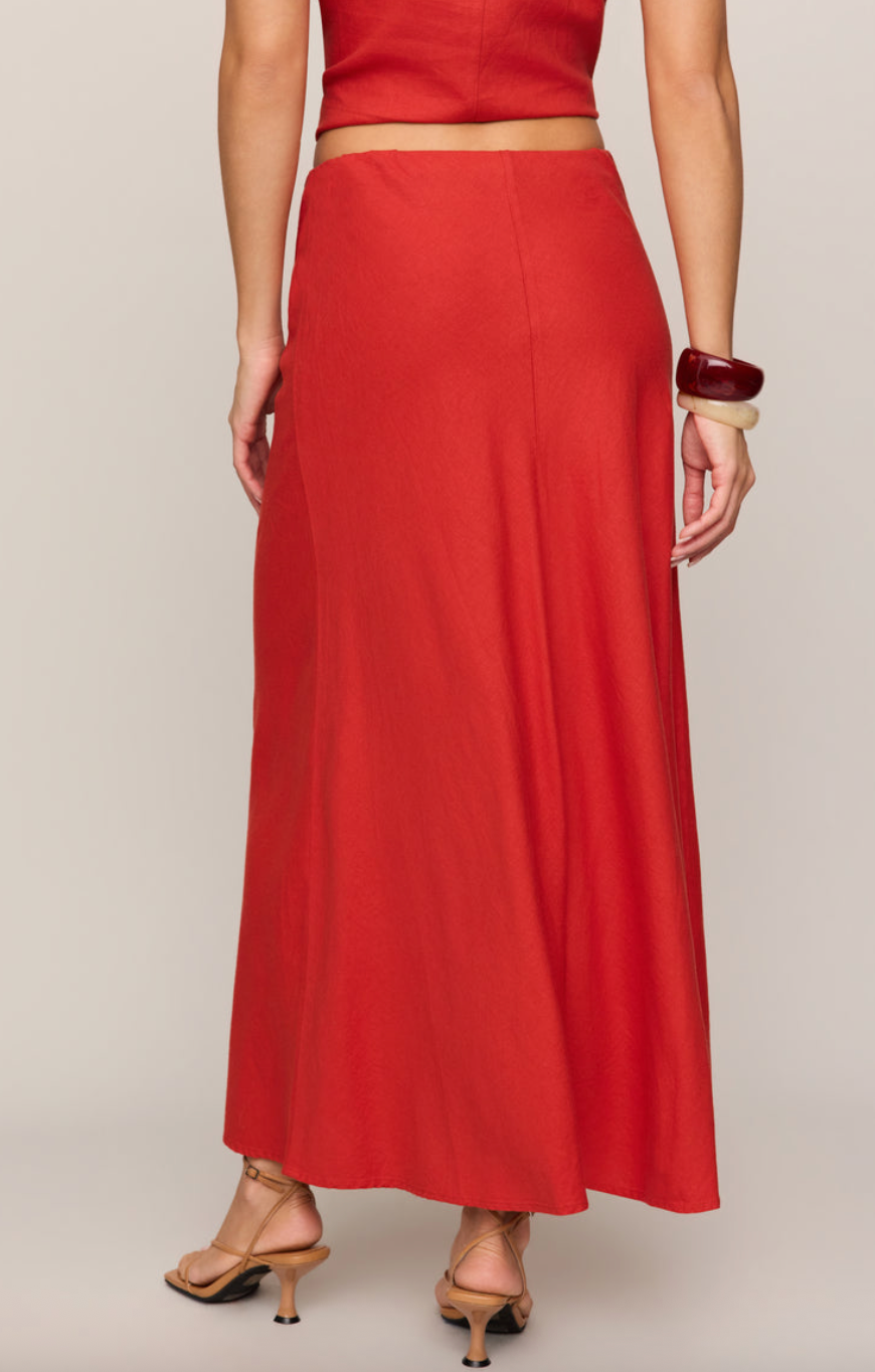 Meryl Midi Skirt - Chili Pepper