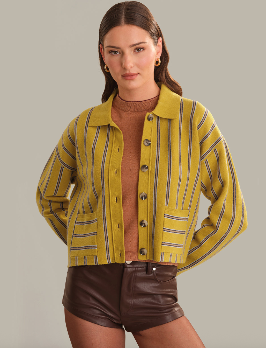 525 America Waverly Vertical Stripe Shacket