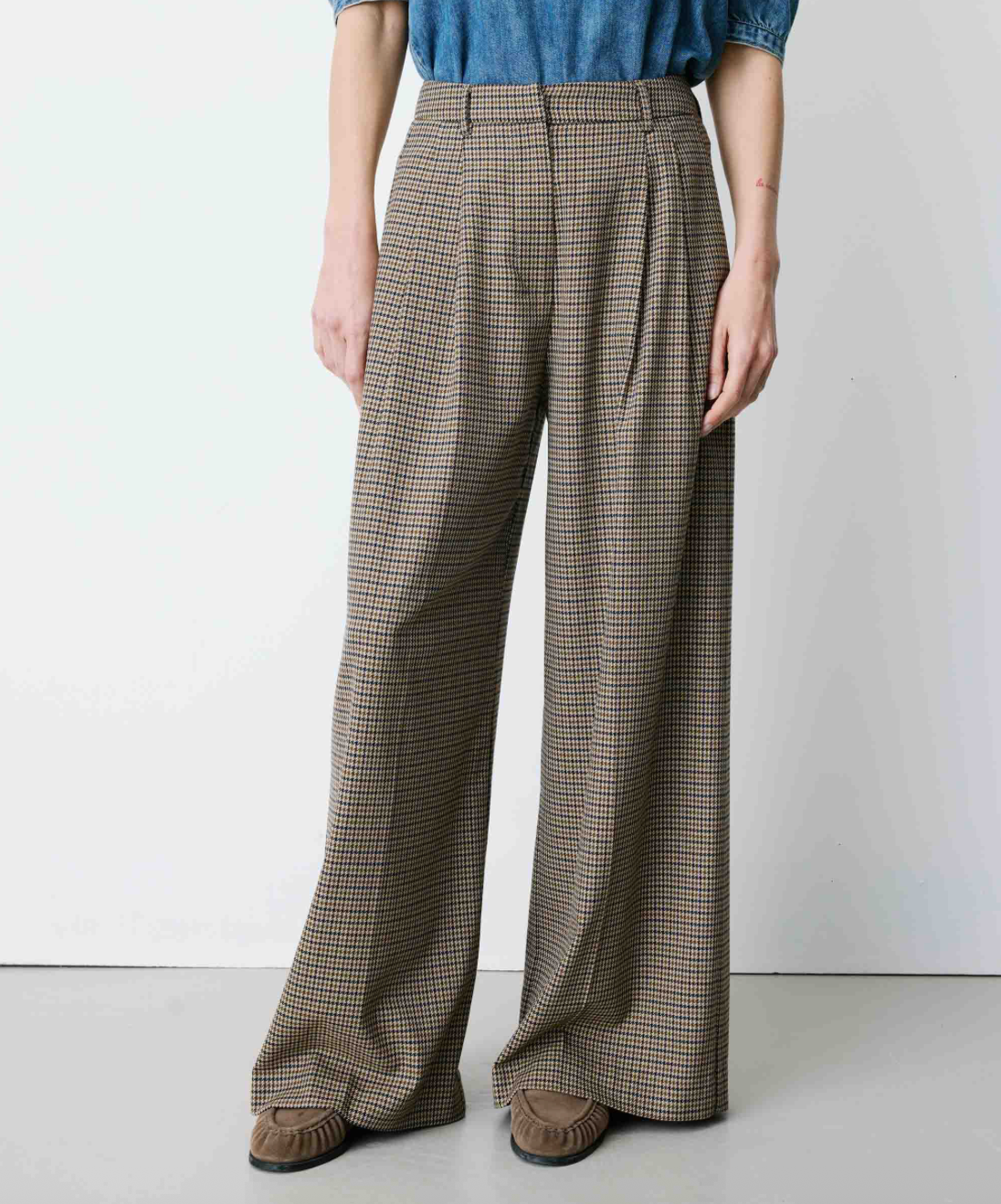 Grace & Mila Flared Houndstooth Tailored Pants