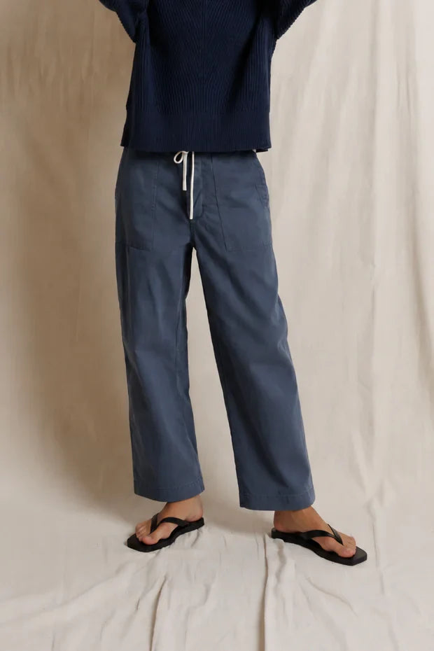Perfect White Tee Virginia Sateen Slub Slouchy Utility Pant - Turbulence