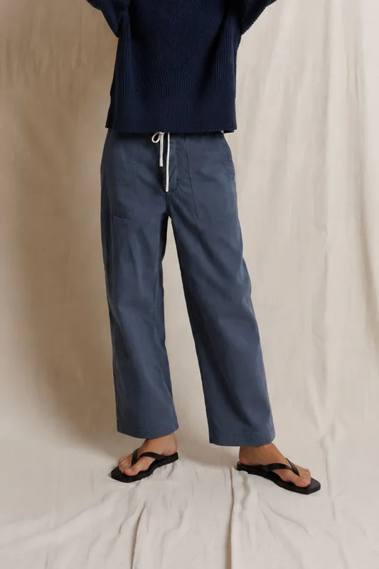 Perfect White Tee Virginia Sateen Slub Slouchy Utility Pant - Turbulence - gilt+gossamer