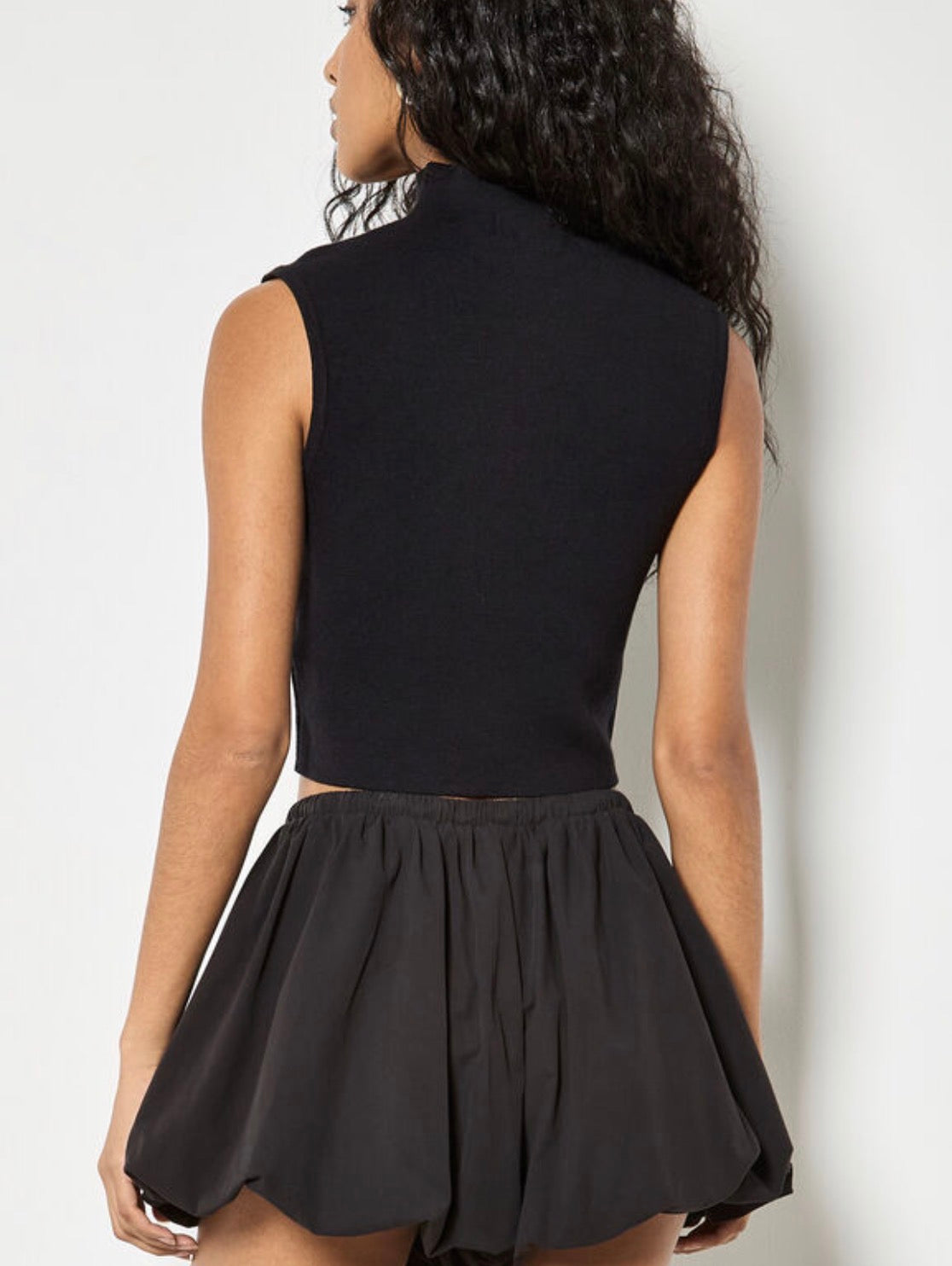 Apricot High Neck Knitted Crop Top - gilt+gossamer