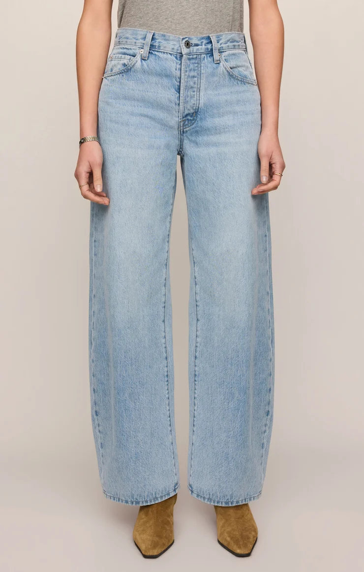The Show Off High-Rise Bowed Denim - Indigo Bloom