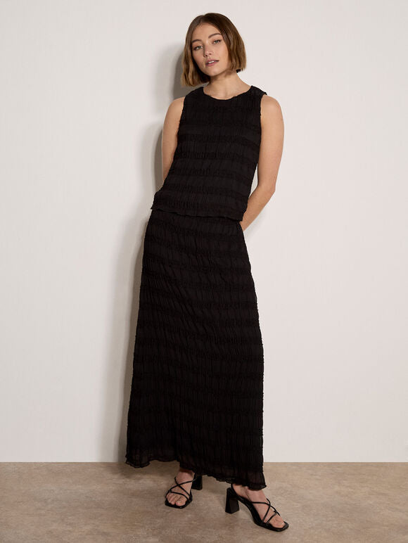 Apricot Ruched Chiffon Maxi Skirt - gilt+gossamer