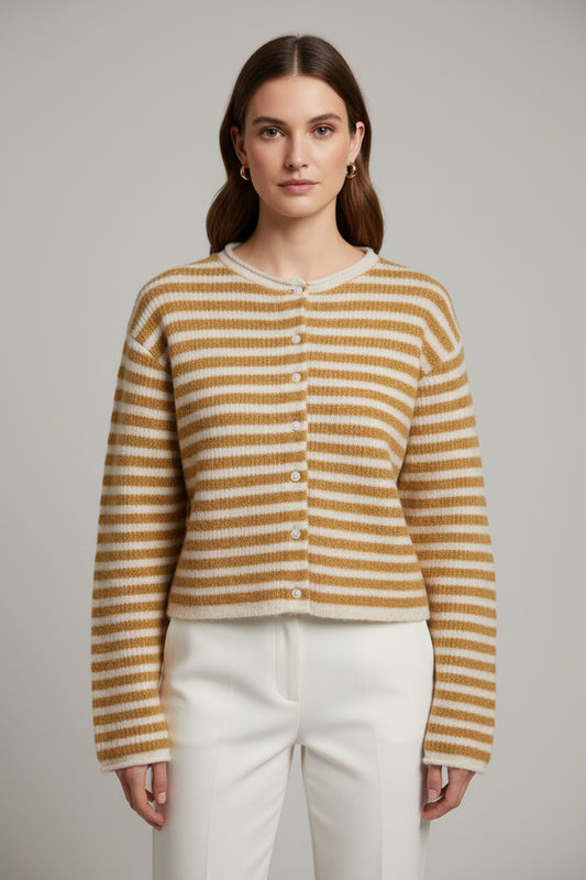 Miou Muse Stripe Cardigan - gilt+gossamer