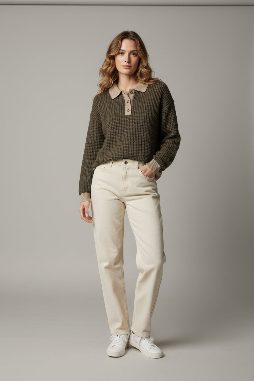 Miou Muse Waffled Sweater