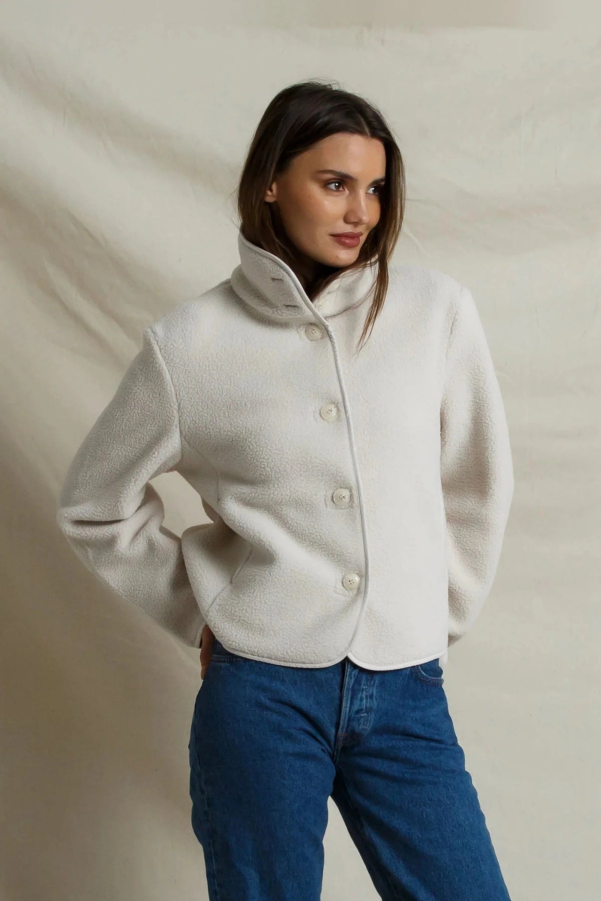 Perfect White Tee Tara Sherpa Jacket