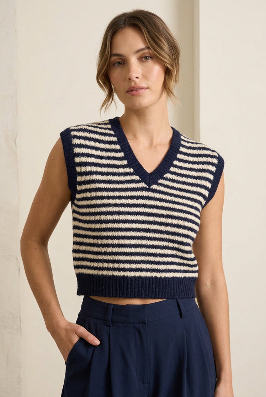 Chantal Stripe Sweater Vest - gilt+gossamer