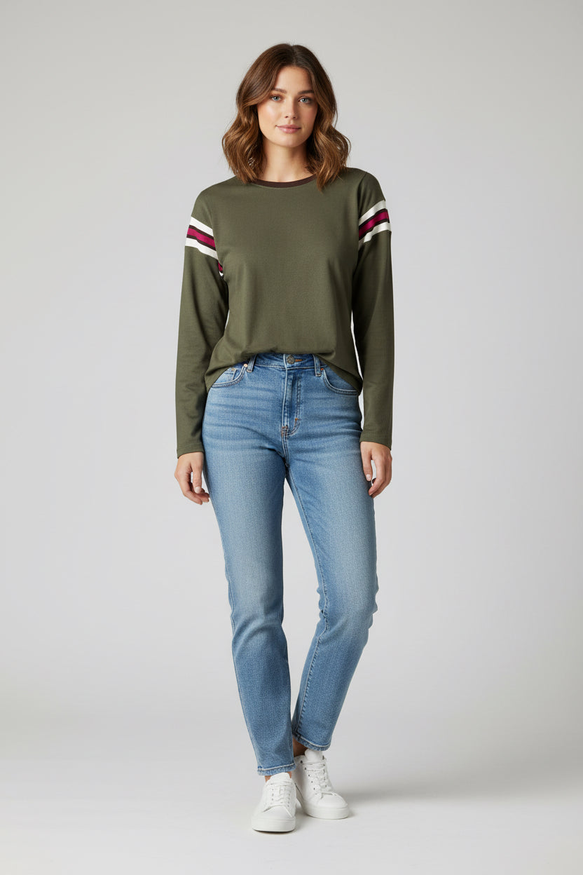 Faherty Sport Jersey Throwback Long-Sleeve Tee - Olive Night