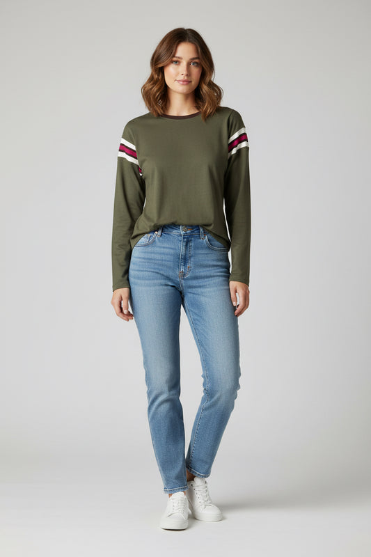Faherty Sport Jersey Throwback Long-Sleeve Tee - Olive Night