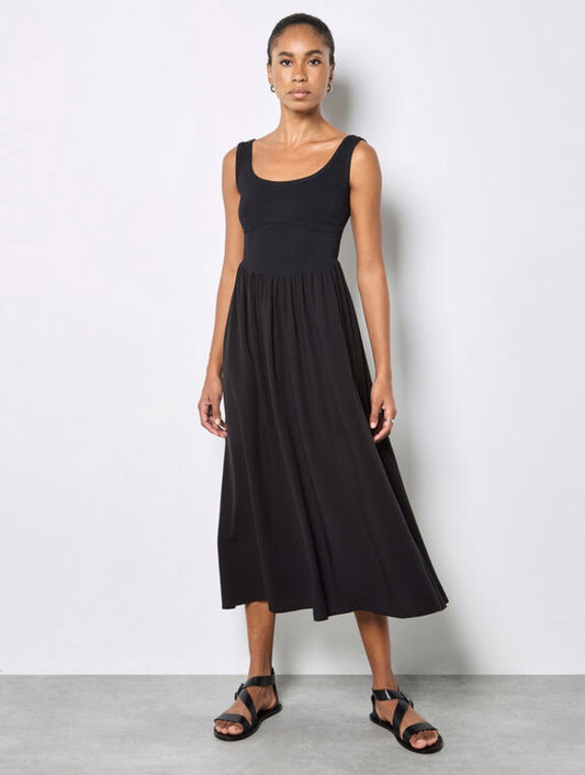 Apricot Corset Woven Skirt Midi Dress - gilt+gossamer