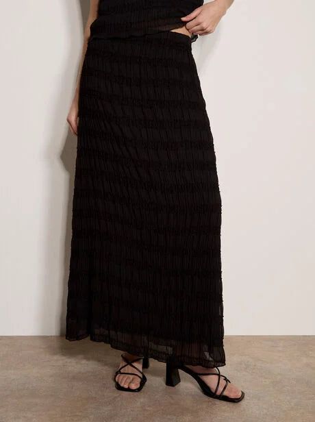 Apricot Ruched Chiffon Maxi Skirt - gilt+gossamer