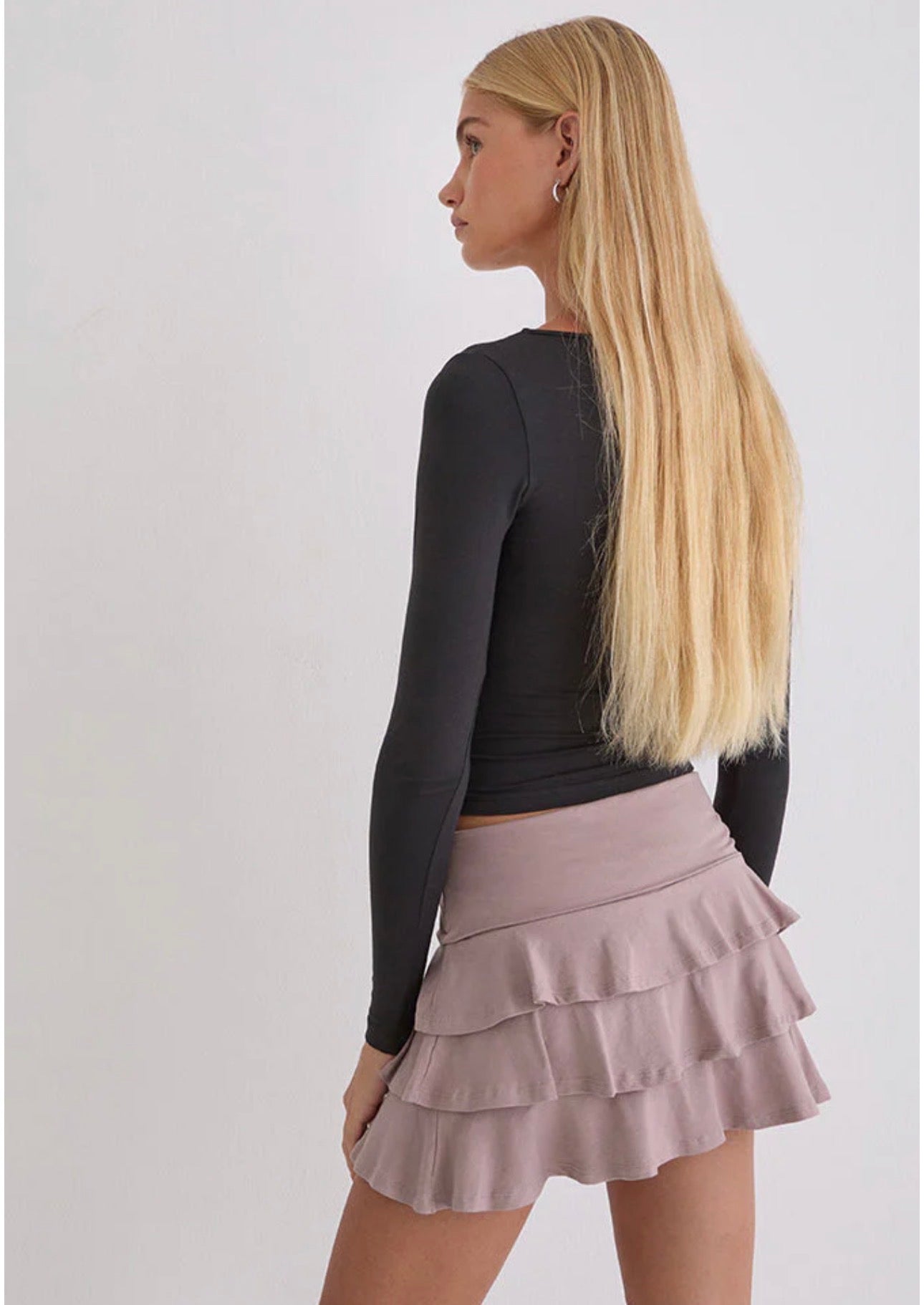 Motel Rocks Calali Mini Skirt In Jersey Dusty Mauve - gilt+gossamer