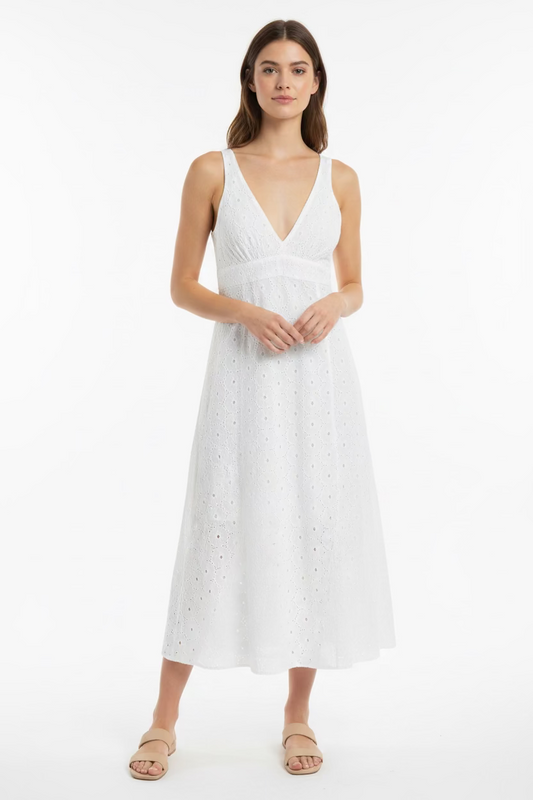 Marielle Midi Dress - White - gilt+gossamer
