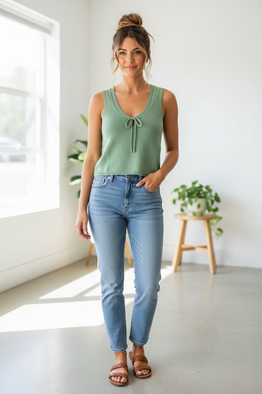 Rebel Knit Tank - Jade - gilt+gossamer