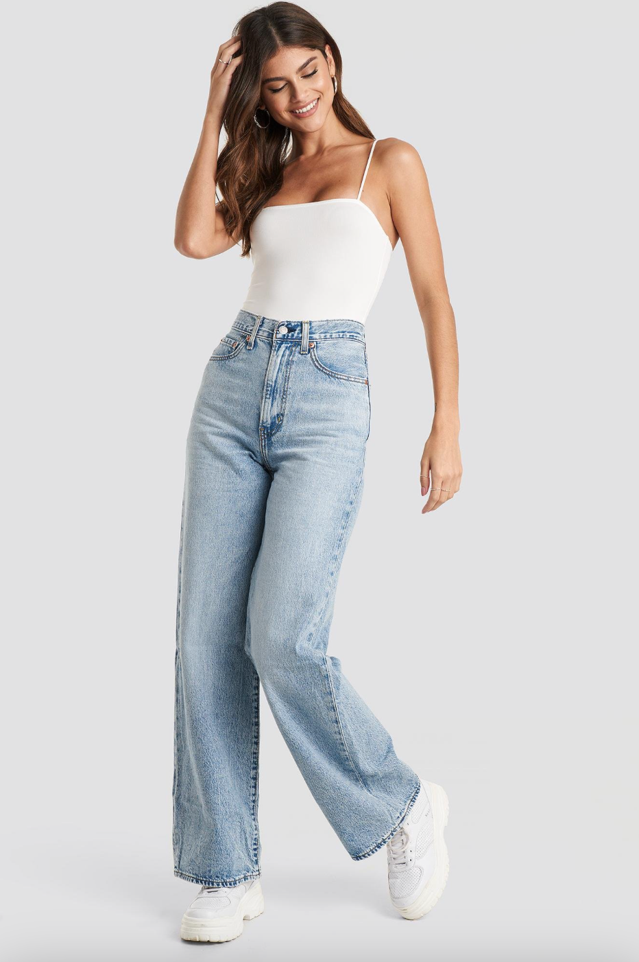 Levi's Ribcage Wide Leg Jeans - Far And Wide Light Wash