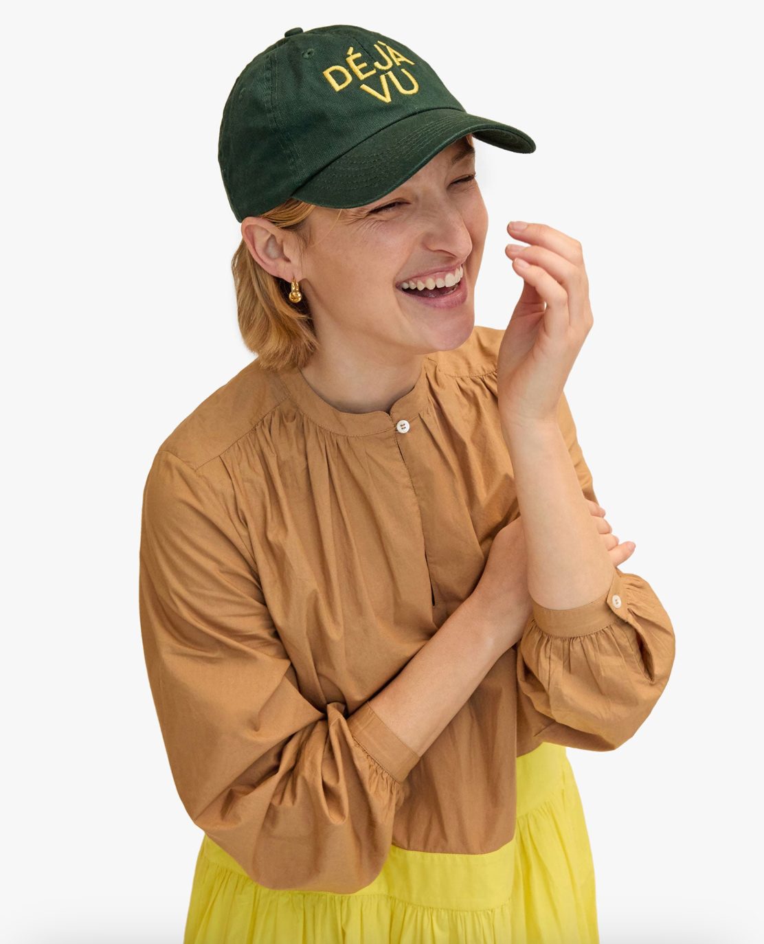 Clare V. Baseball Hat - Forest w/ Marigold Déjà Vu